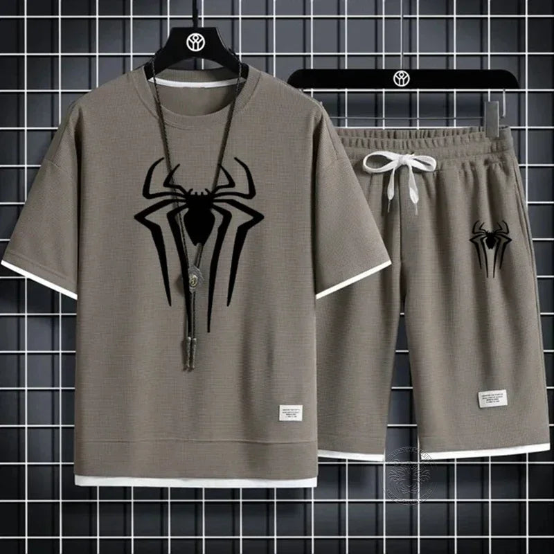 Men's Spider Print Summer Set