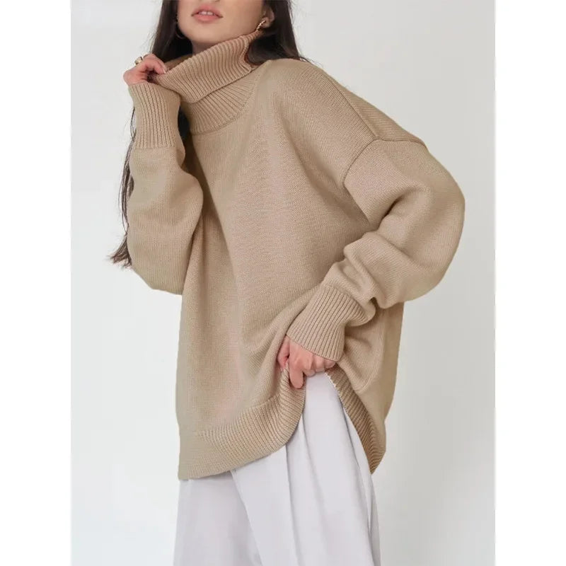 High Collar Knit Sweater