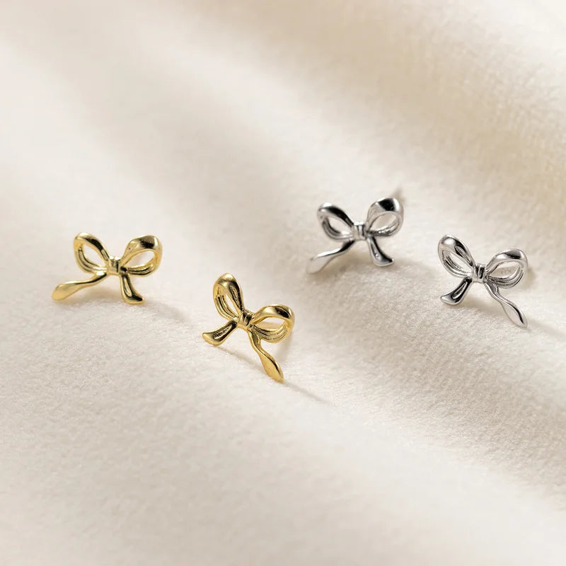 ✨Bow Mini Stud Earrings – Elegant Bow-Shaped Earrings (Gold &amp; Silver)