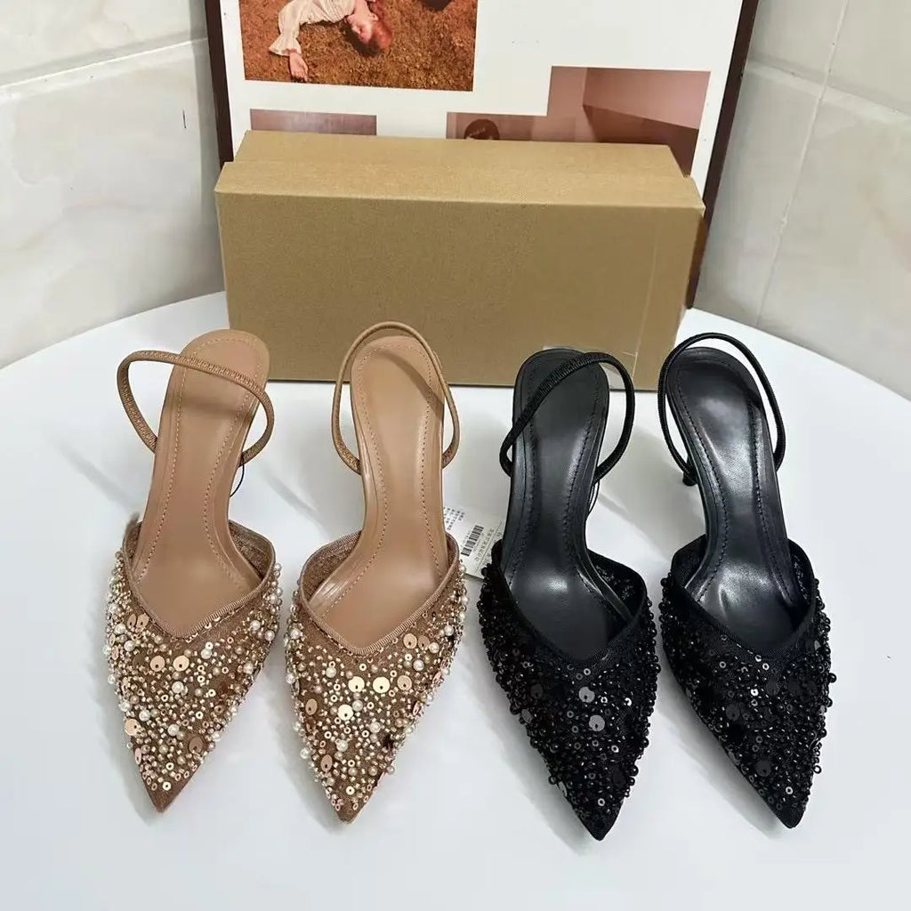 ✨ Luxe Black Sequin Heels