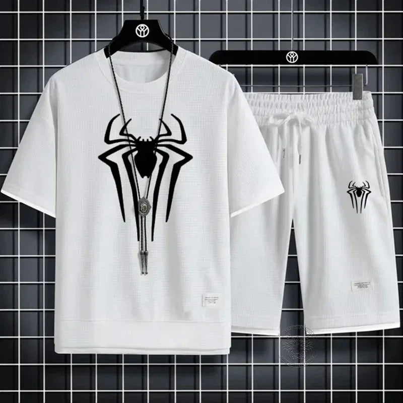Men's Spider Print Summer Set