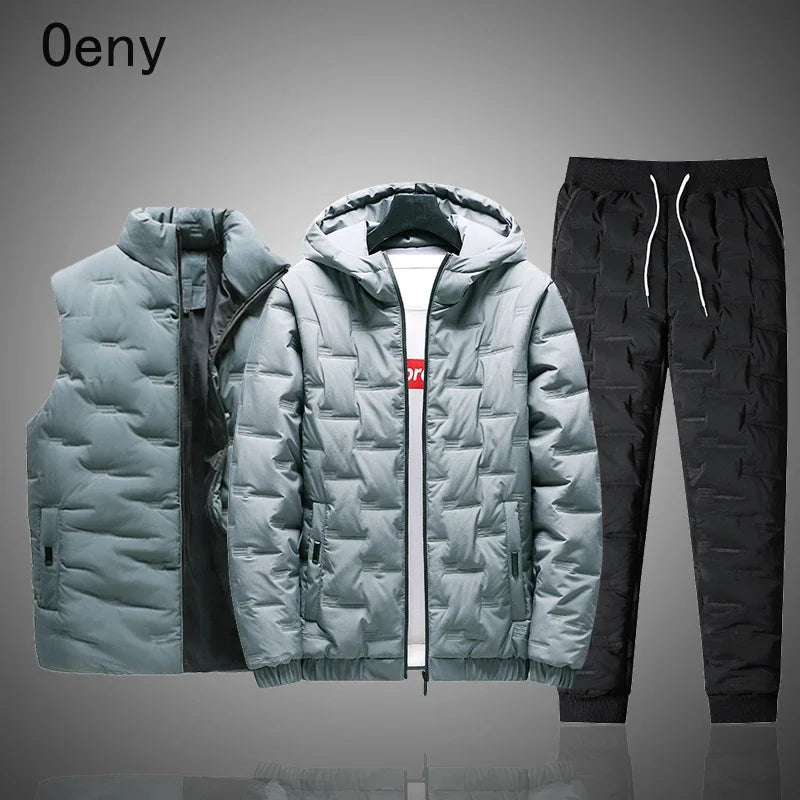 🔥 Men’s Premium Winter 3-Piece Set (Jacket + Vest + Pants)