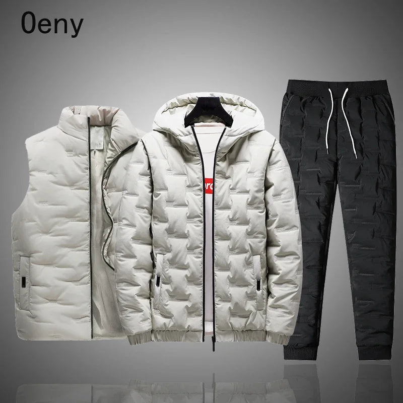 🔥 Men’s Premium Winter 3-Piece Set (Jacket + Vest + Pants)