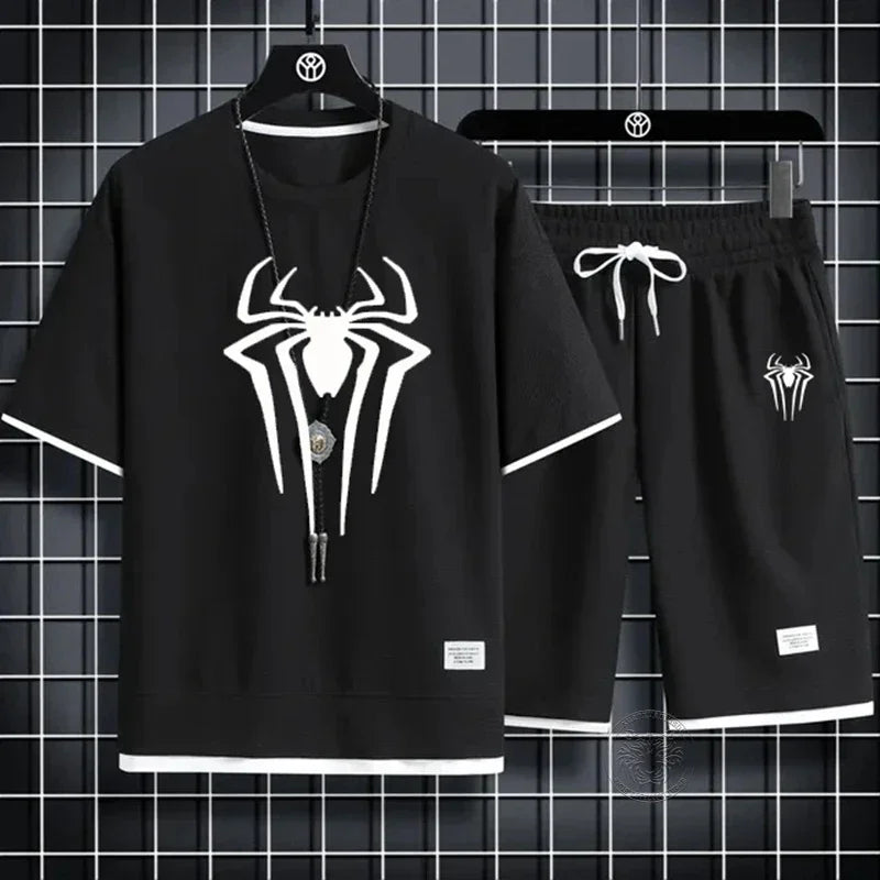 Men's Spider Print Summer Set