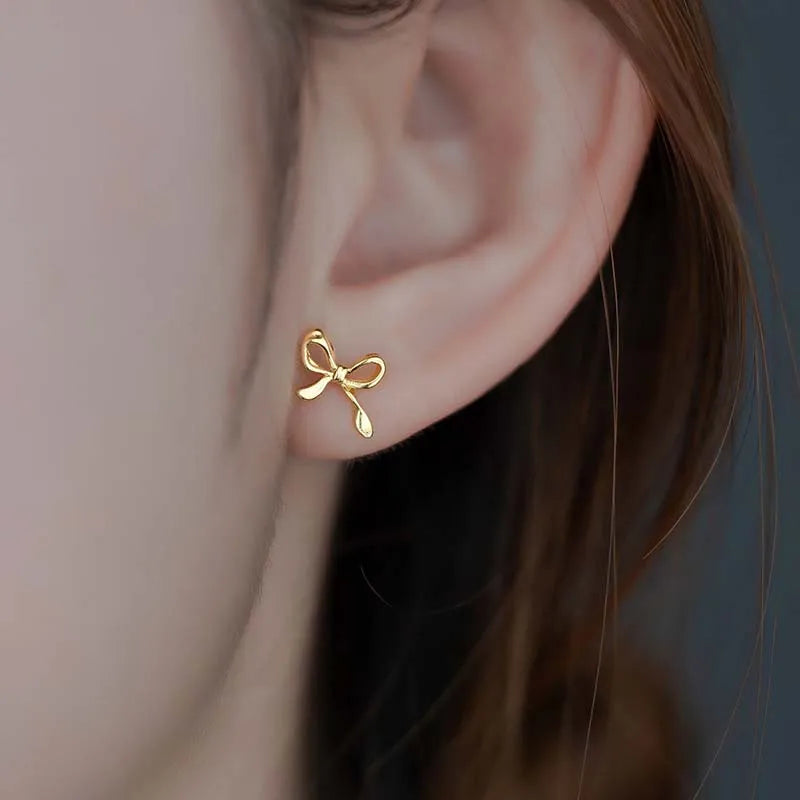 ✨Bow Mini Stud Earrings – Elegant Bow-Shaped Earrings (Gold &amp; Silver)