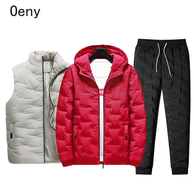 🔥 Men’s Premium Winter 3-Piece Set (Jacket + Vest + Pants)