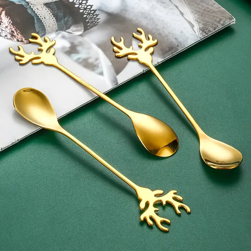 Stainless Steel Elk Coffee Spoons – 4/8 Pcs Set
