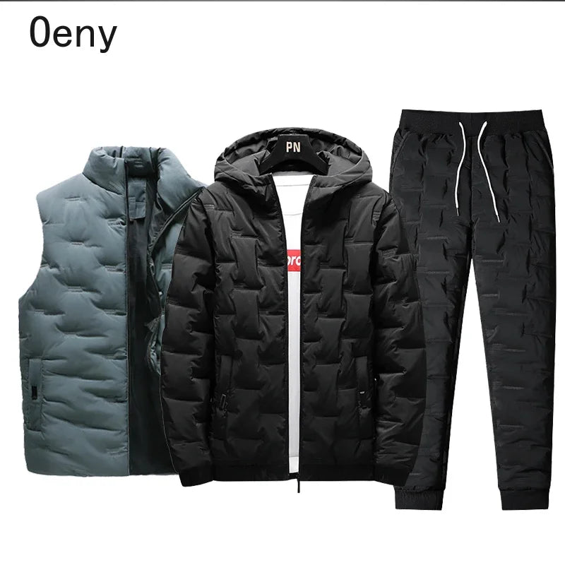 🔥 Men’s Premium Winter 3-Piece Set (Jacket + Vest + Pants)