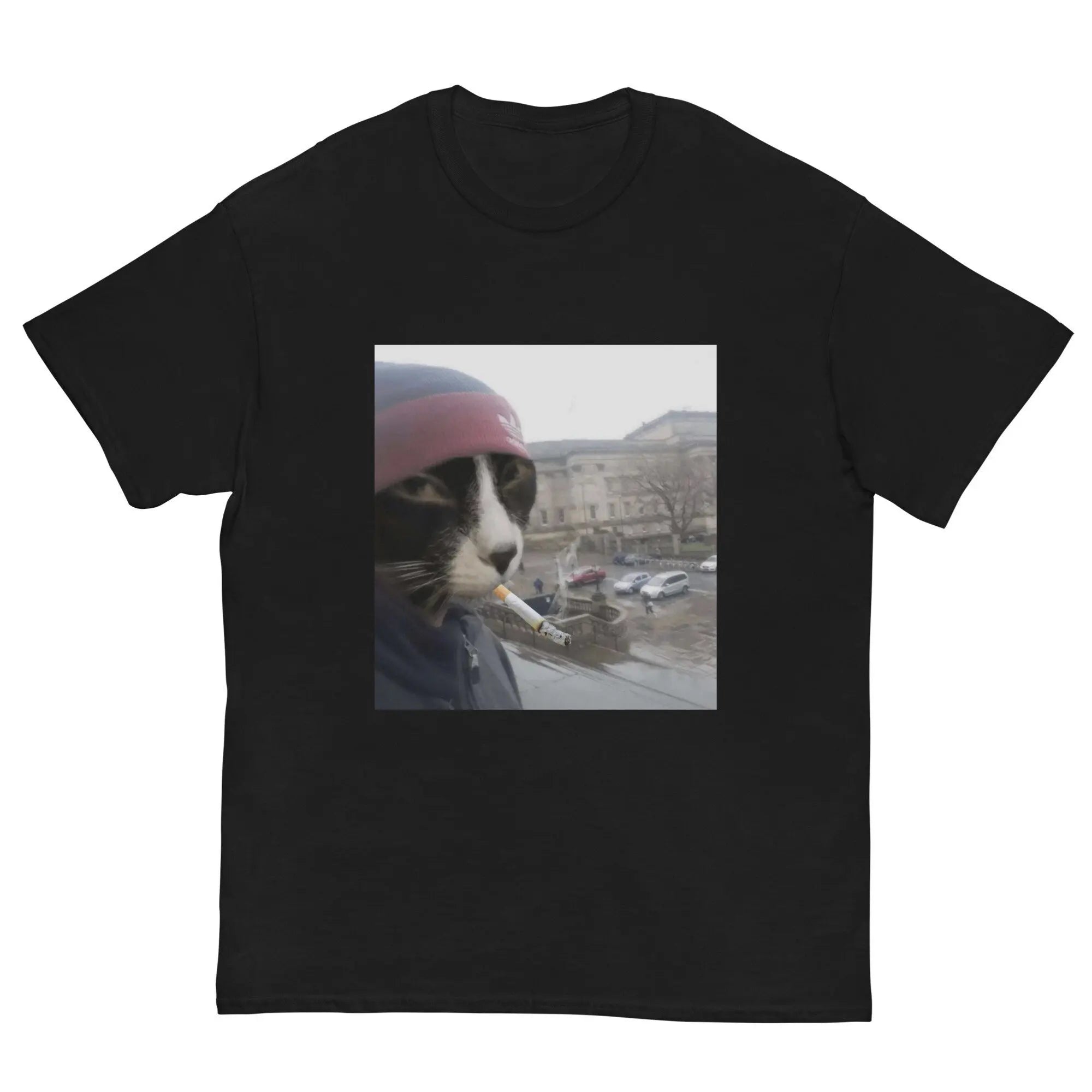 Funny Smoking Cat Tee – Meme Graphic Shirt