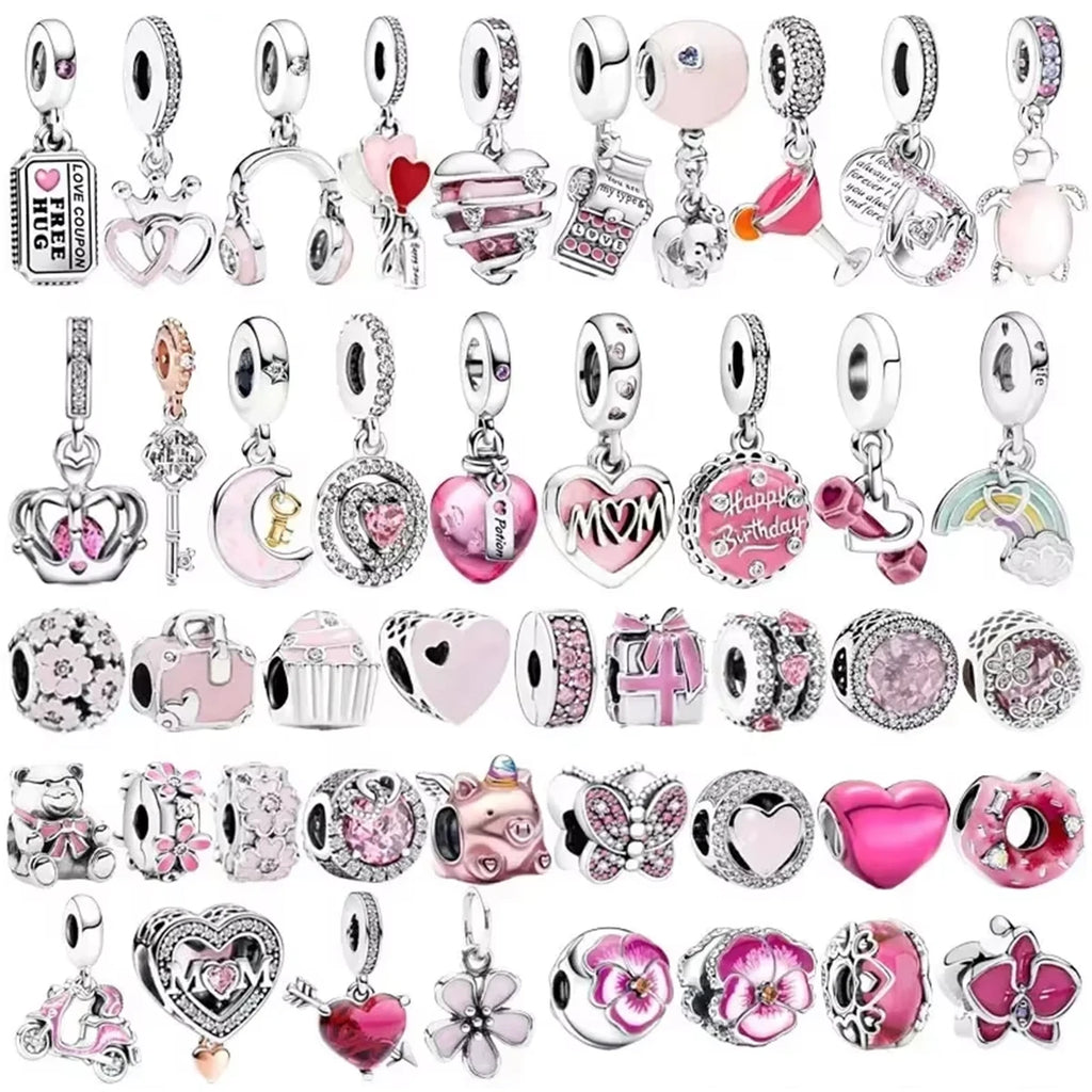 925 Sterling Silver Pink Love Potion Charm – Premium Sparkling Beads