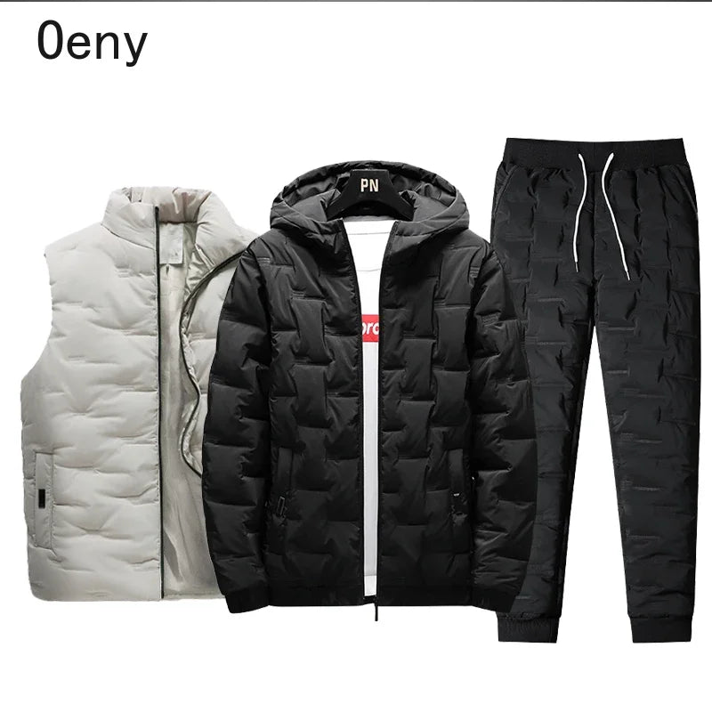 🔥 Men’s Premium Winter 3-Piece Set (Jacket + Vest + Pants)