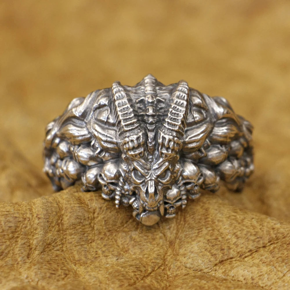 ✨925 Sterling Silver Demon Skull Ring