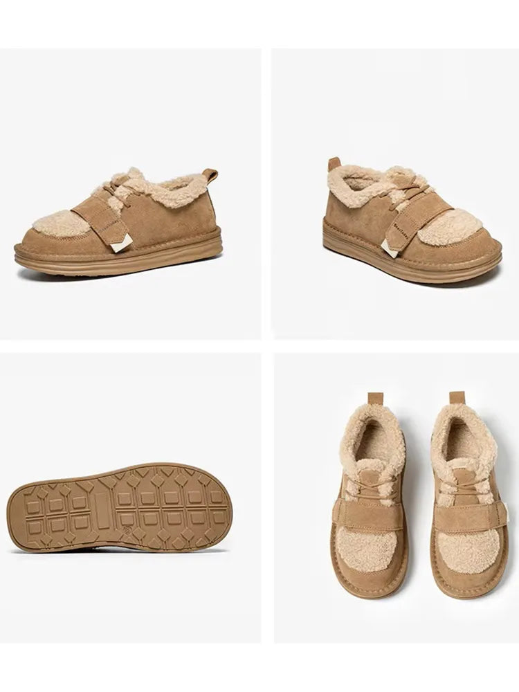 ✨Luxe Faux-Fur Lace-Up Flats