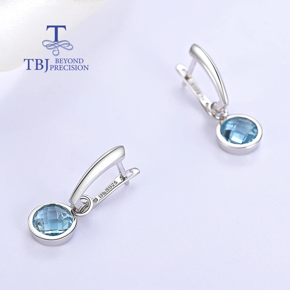 ✨ 8mm Bezel-Set Sterling Silver Drop Earrings