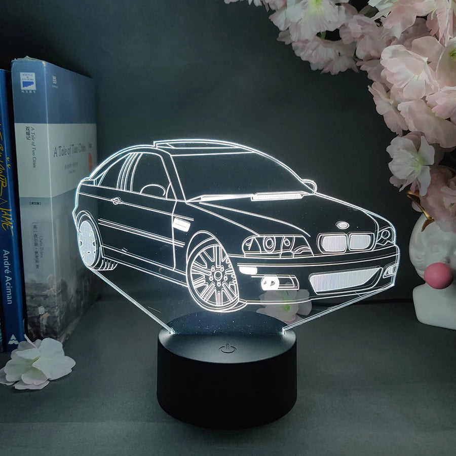 3D LED Car Illusion Lamp – 7/16 Color Night Light