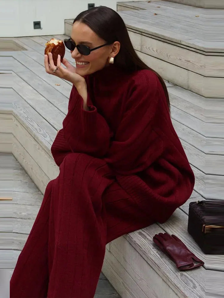 Luxe Ribbed Knit Sweater &amp; Pants Set