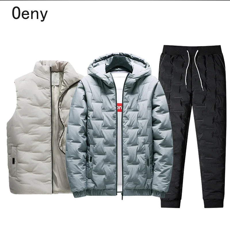 🔥 Men’s Premium Winter 3-Piece Set (Jacket + Vest + Pants)