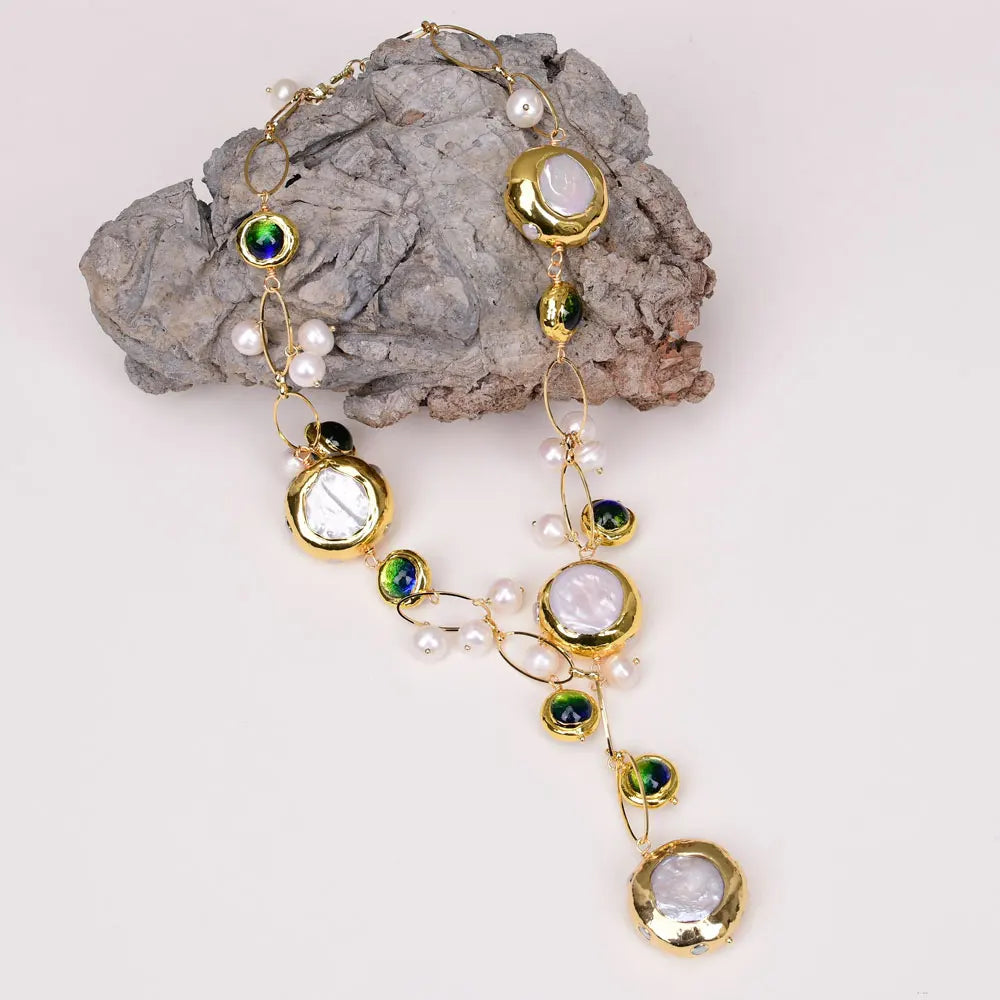 ✨Natural Freshwater White Keshi Pearl Pendant 