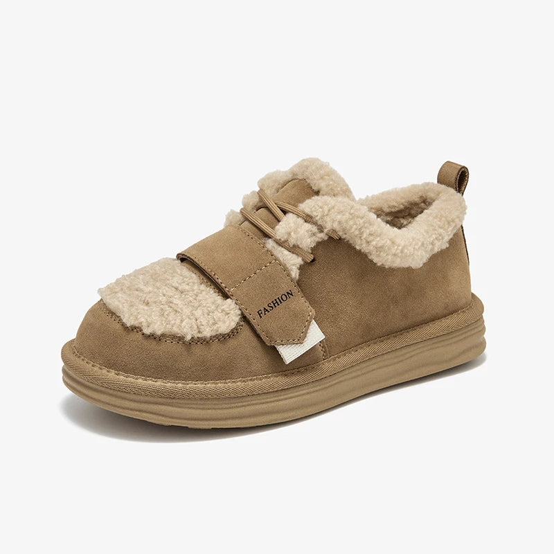 ✨Luxe Faux-Fur Lace-Up Flats