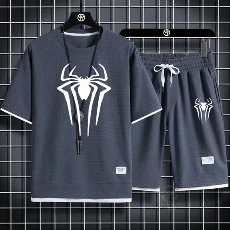 Men's Spider Print Summer Set