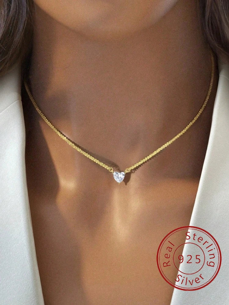 ✨925 Sterling Silver Shiny Heart Bracelet