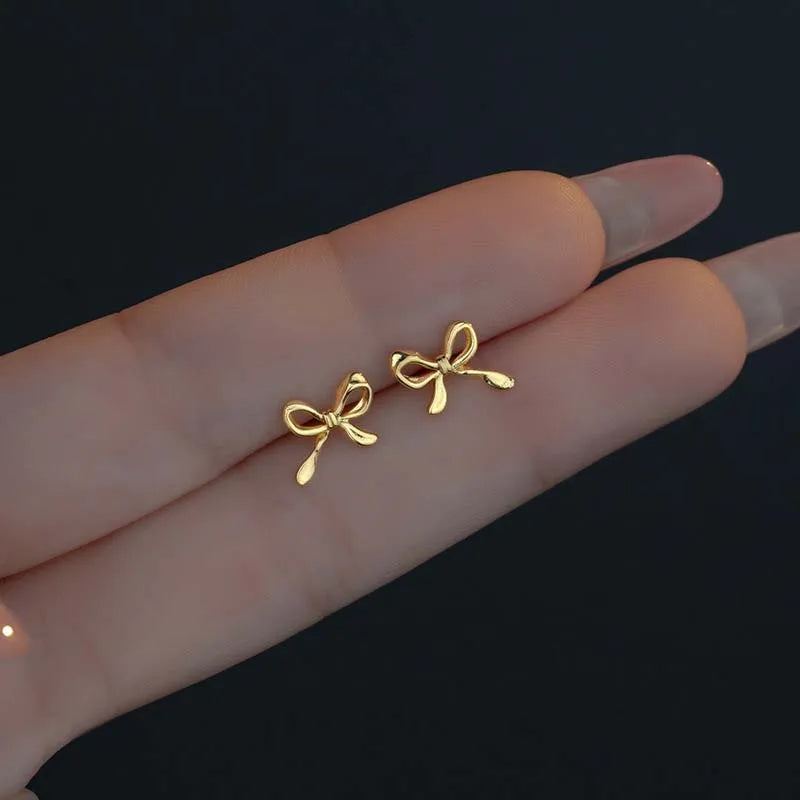 ✨Bow Mini Stud Earrings – Elegant Bow-Shaped Earrings (Gold &amp; Silver)