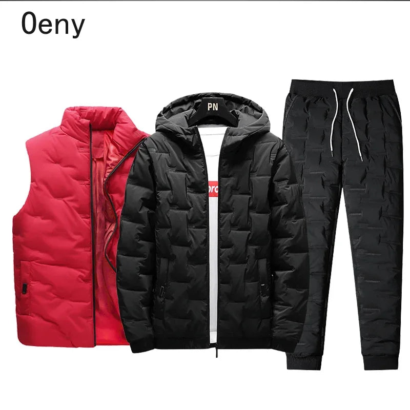 🔥 Men’s Premium Winter 3-Piece Set (Jacket + Vest + Pants)