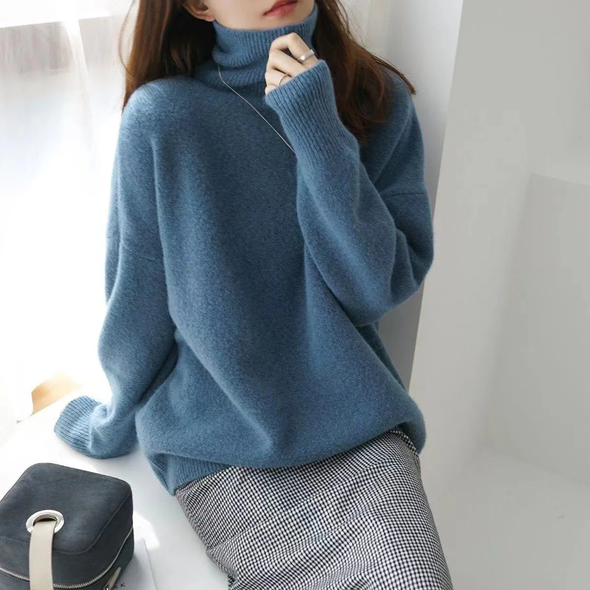 Cashmere High Neck Sweater – Women