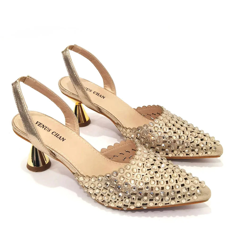 ✨ Luxe Golden Cutout Pumps
