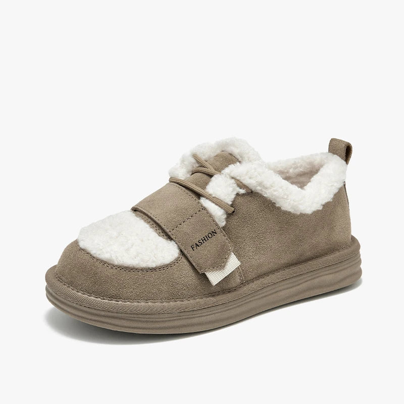 ✨Luxe Faux-Fur Lace-Up Flats