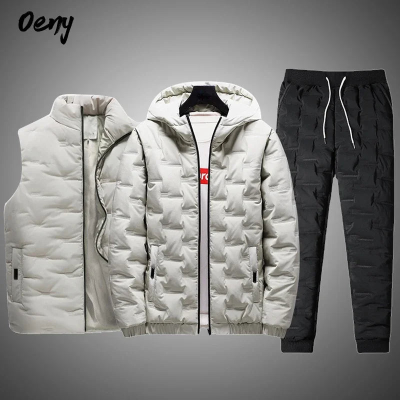 🔥 Men’s Premium Winter 3-Piece Set (Jacket + Vest + Pants)