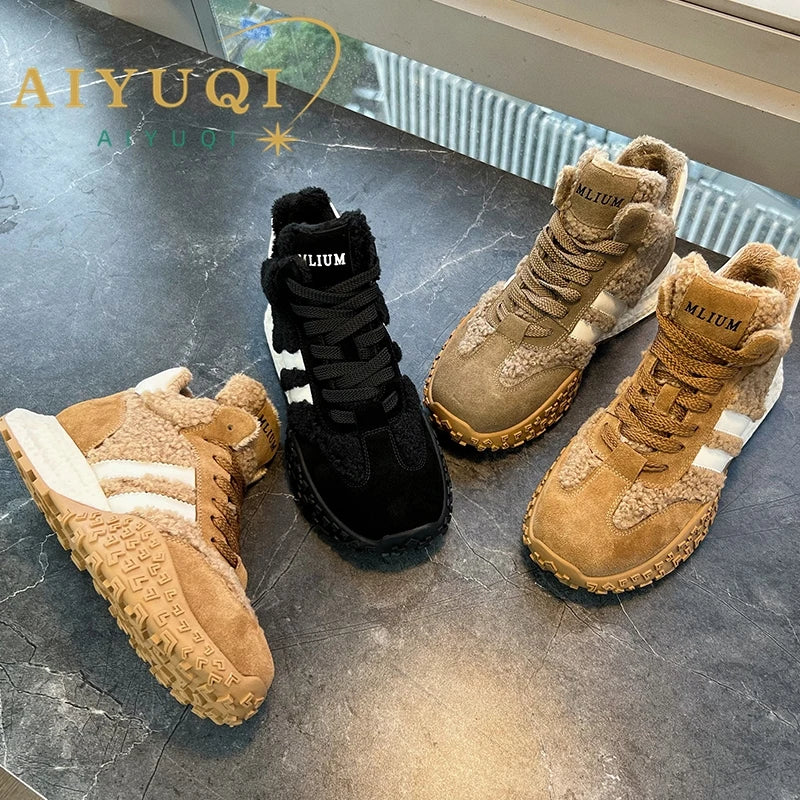 ✨ Luxe Winter Lace-Up Boots