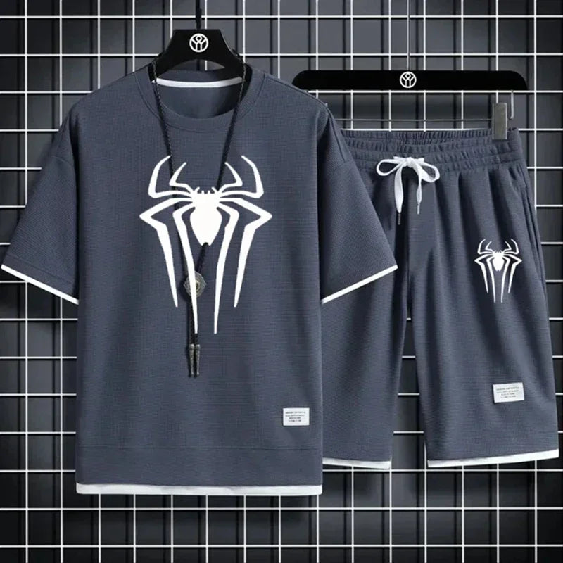 Men's Spider Print Summer Set
