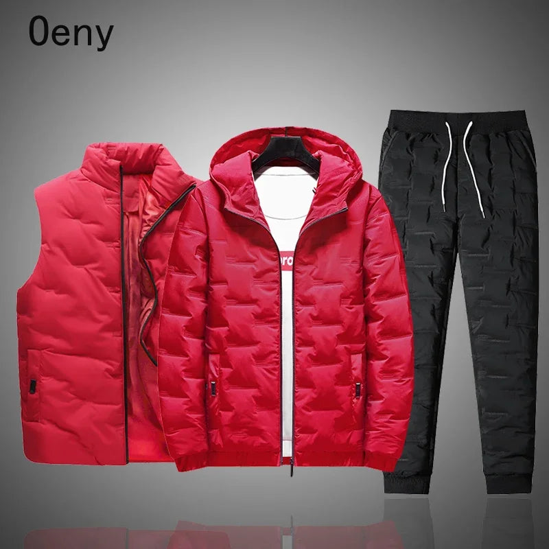 🔥 Men’s Premium Winter 3-Piece Set (Jacket + Vest + Pants)
