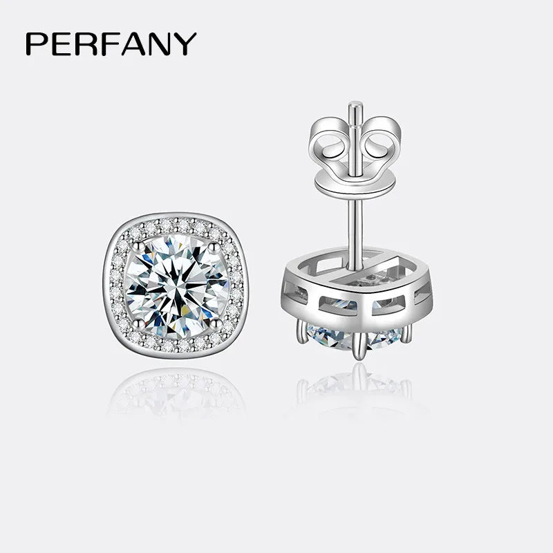 ✨ PERFANY Moissanite Stud Earrings 0.5–2CT