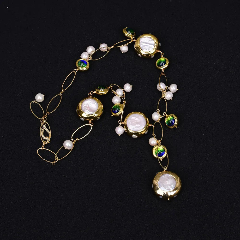 ✨Natural Freshwater White Keshi Pearl Pendant 