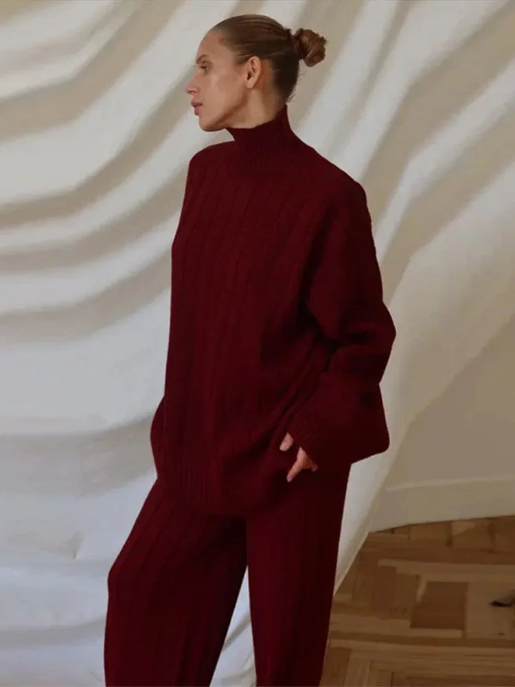 Luxe Ribbed Knit Sweater &amp; Pants Set