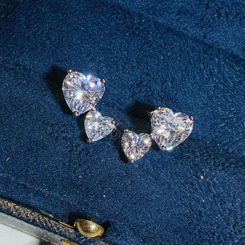 ✨Double Heart Cubic Zirconia Stud Earrings – Sparkling Women's Luxury Gift