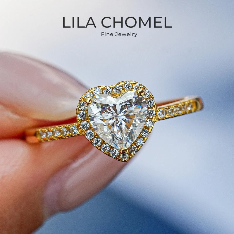 ✨18K Gold-Plated Heart Ring – GRA Certifie