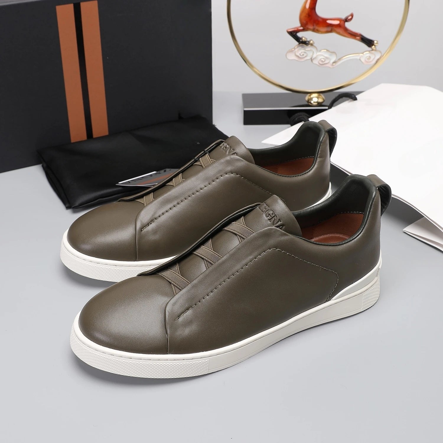 ✨Handmade Luxury Leather Sneakers – Men's Edition