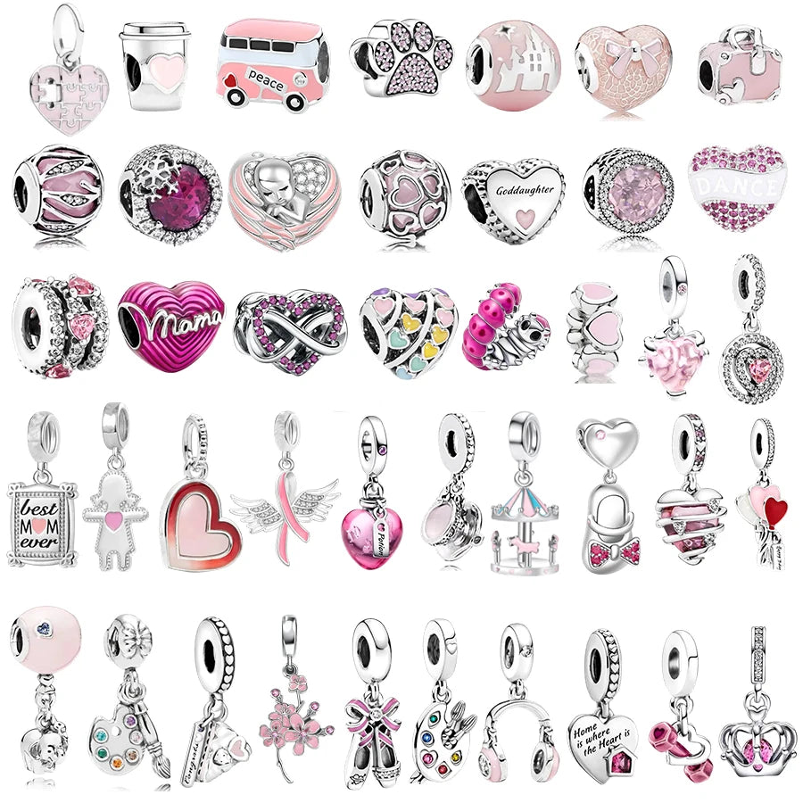 Pink Regal Crown DIY Charms – Universal Fit for Bracelets &amp; Necklaces