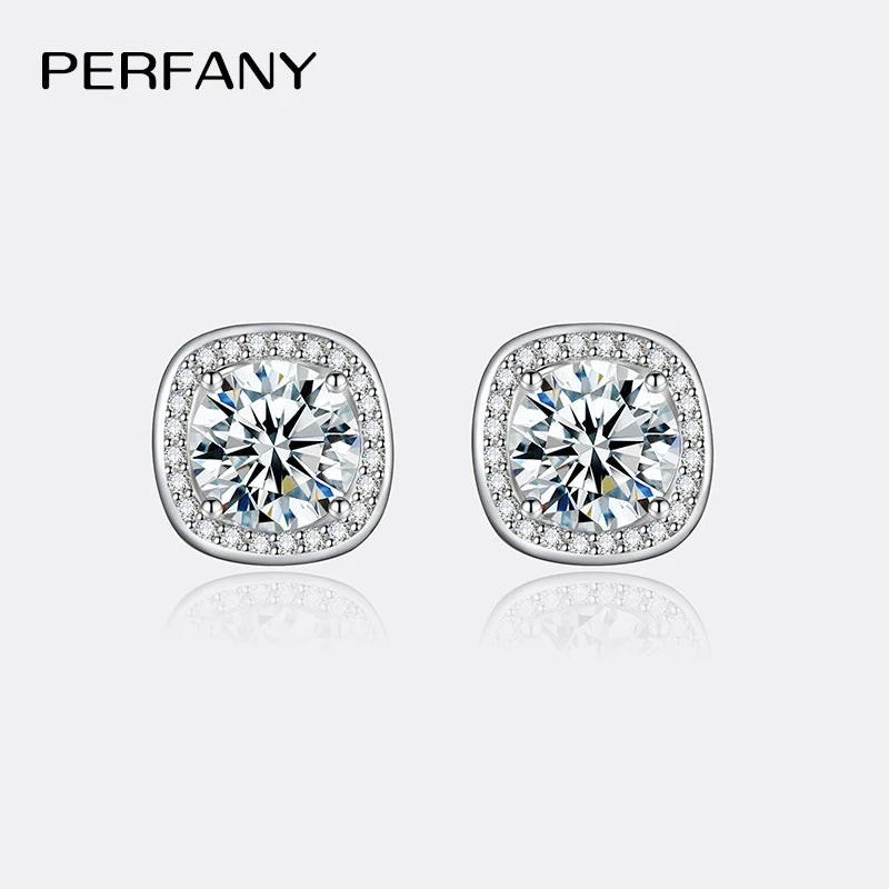✨ PERFANY Moissanite Stud Earrings 0.5–2CT