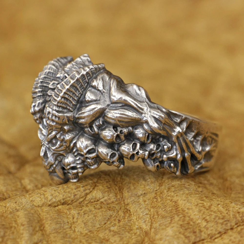 ✨925 Sterling Silver Demon Skull Ring