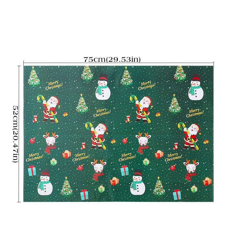 Christmas Gift Wrapping Paper – Santa &amp; Snowman Design (75×52cm)