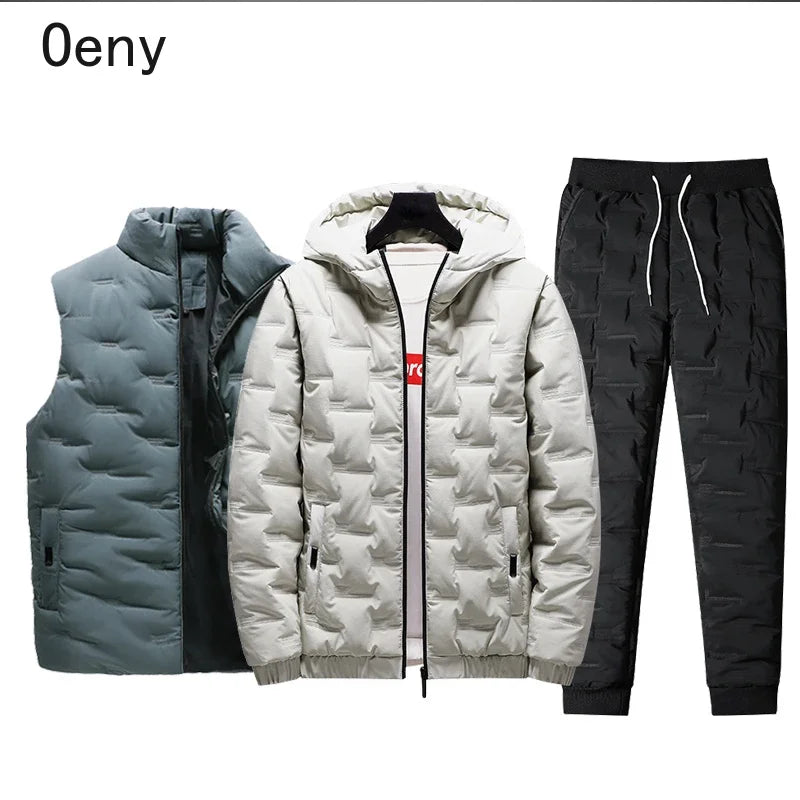 🔥 Men’s Premium Winter 3-Piece Set (Jacket + Vest + Pants)