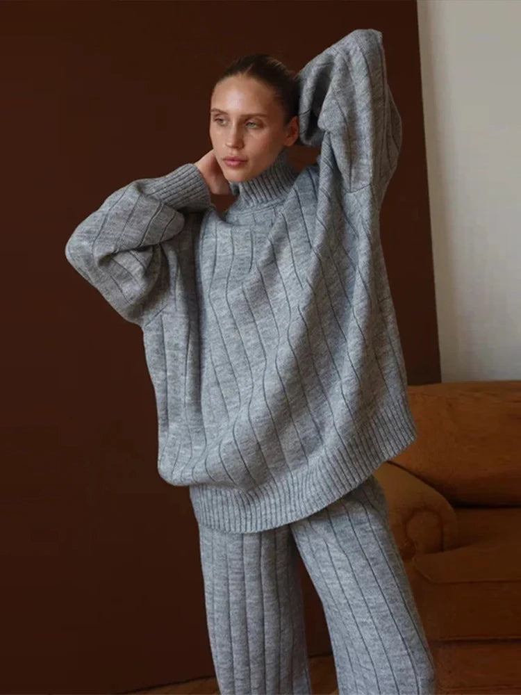 Luxe Ribbed Knit Sweater &amp; Pants Set