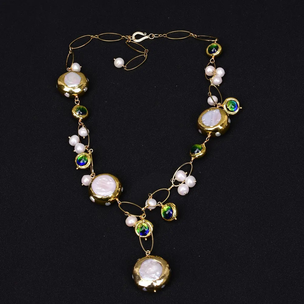 ✨Natural Freshwater White Keshi Pearl Pendant 