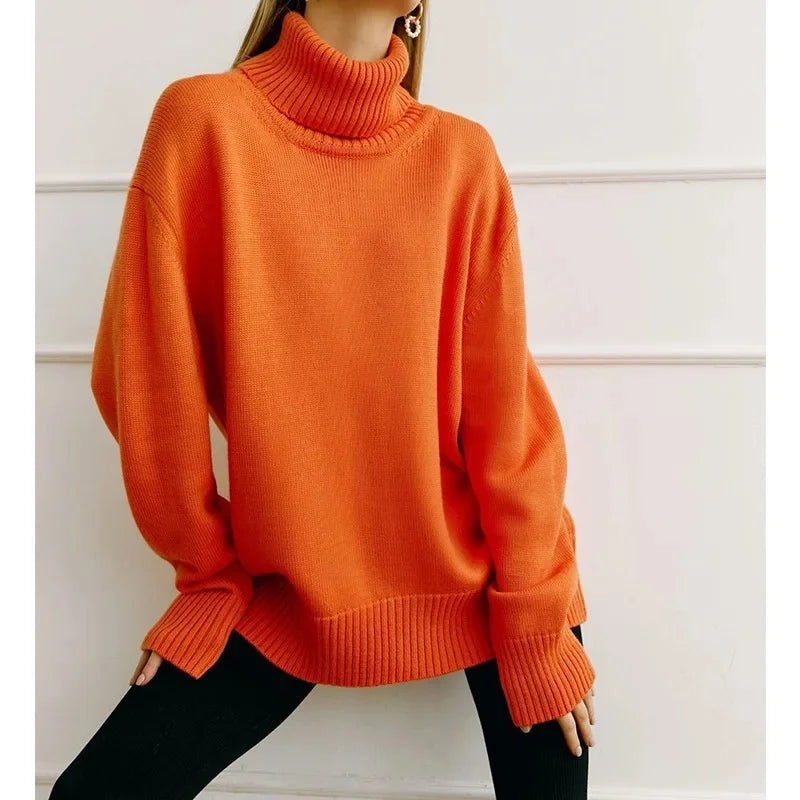 High Collar Knit Sweater