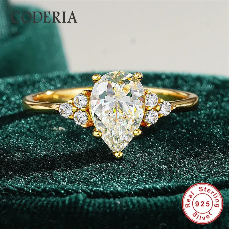 ✨ Pear Cut Moissanite Ring – D Color VVS1 (1.5ct)