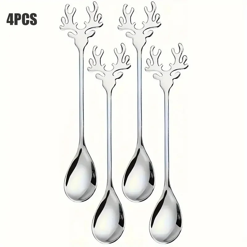Stainless Steel Elk Coffee Spoons – 4/8 Pcs Set